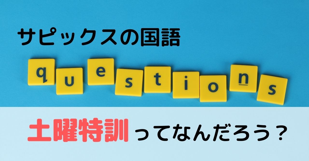 サピックスの国語】土曜特訓（土特）ってなに？クラス分け、受けない 